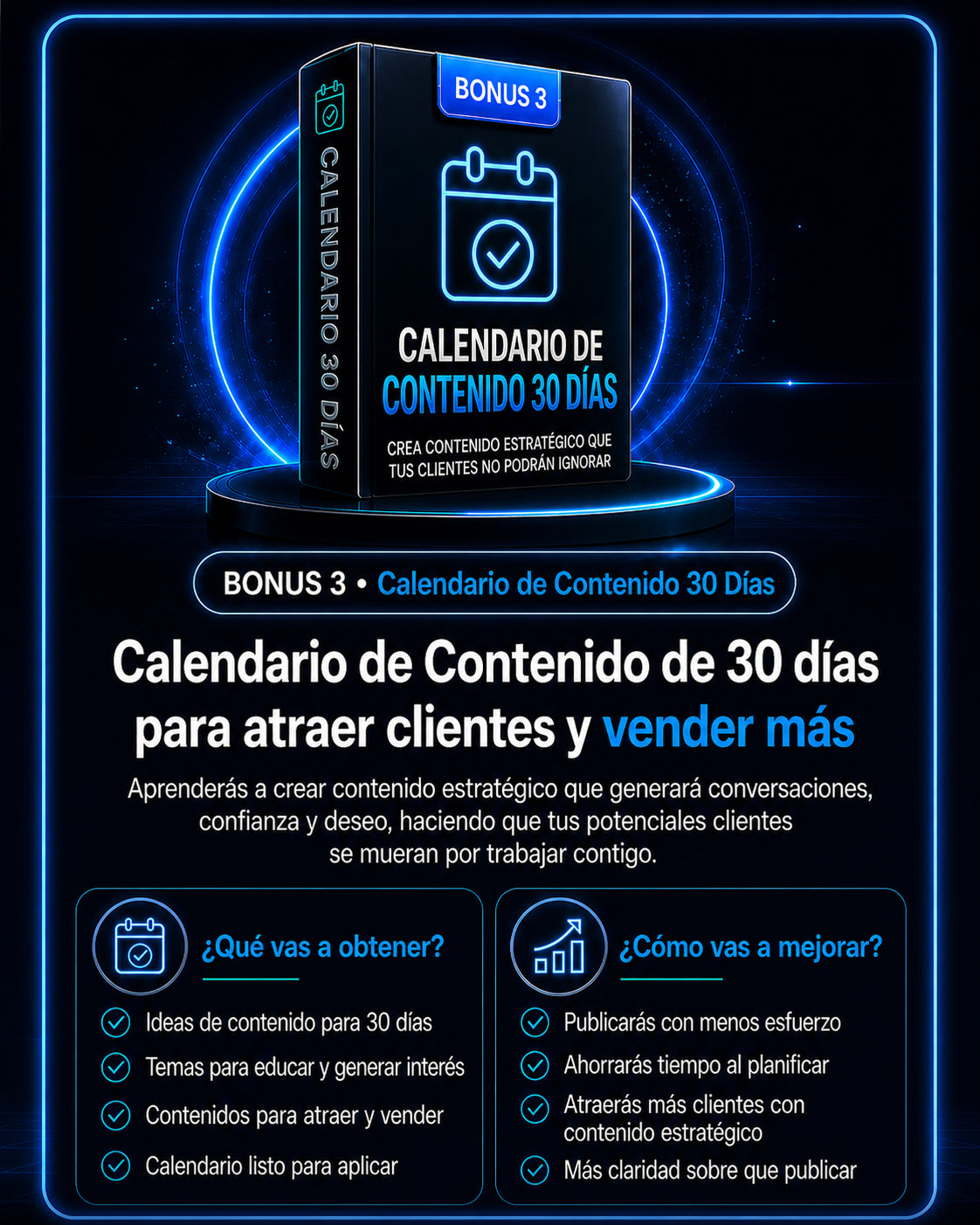 Bonus 3 Calendario de Contenido 30 Días Fit Funnel