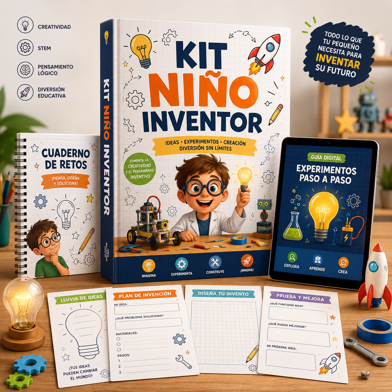 KIT NIÑO INVENTOR + 5 BONUS GRATIS